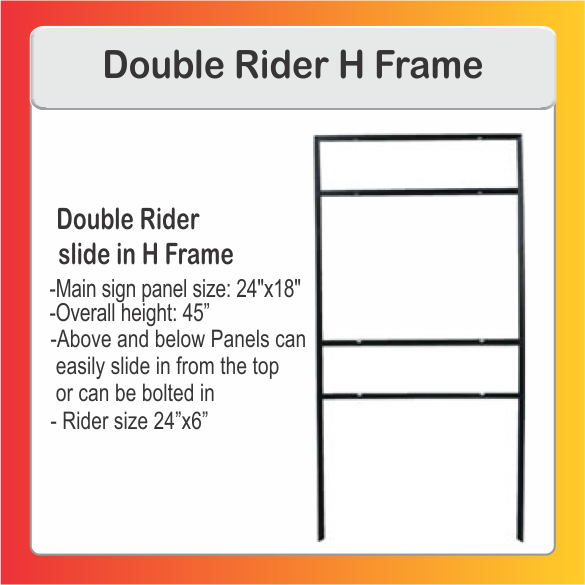 Double Rider H Frame 24" x 18"