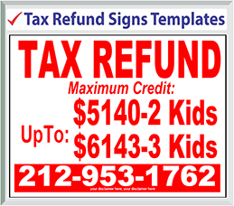 Browse Tax Refund Signs Templates 24" x 18"