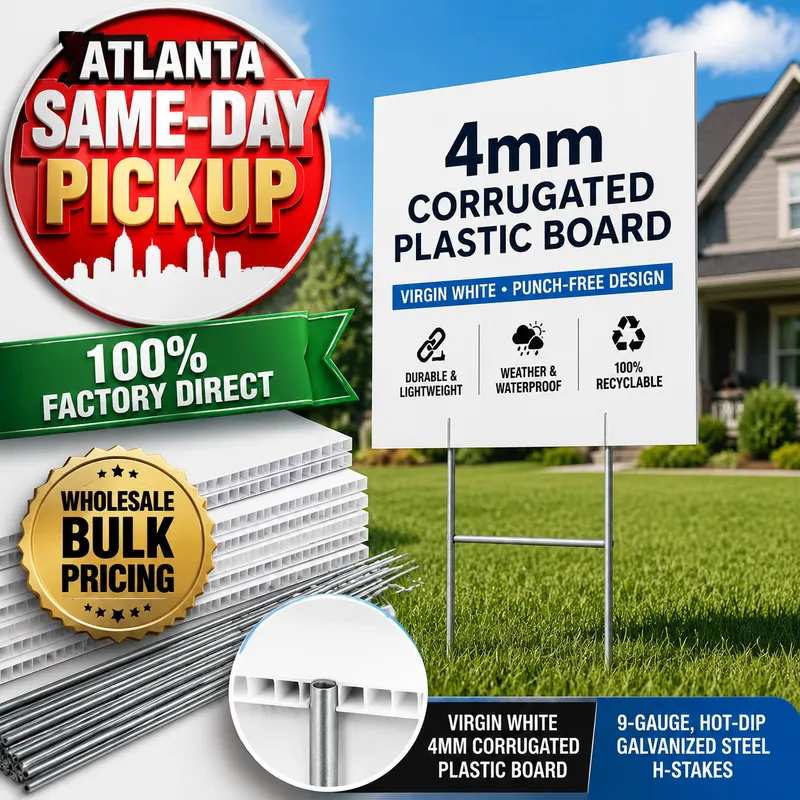 Factory direct Atlanta campaign yard signs with same-day pickup and wholesale pricing