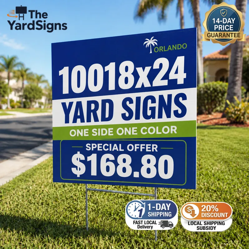 Orlando FL 18x24 single side political yard signs bulk 100 pack