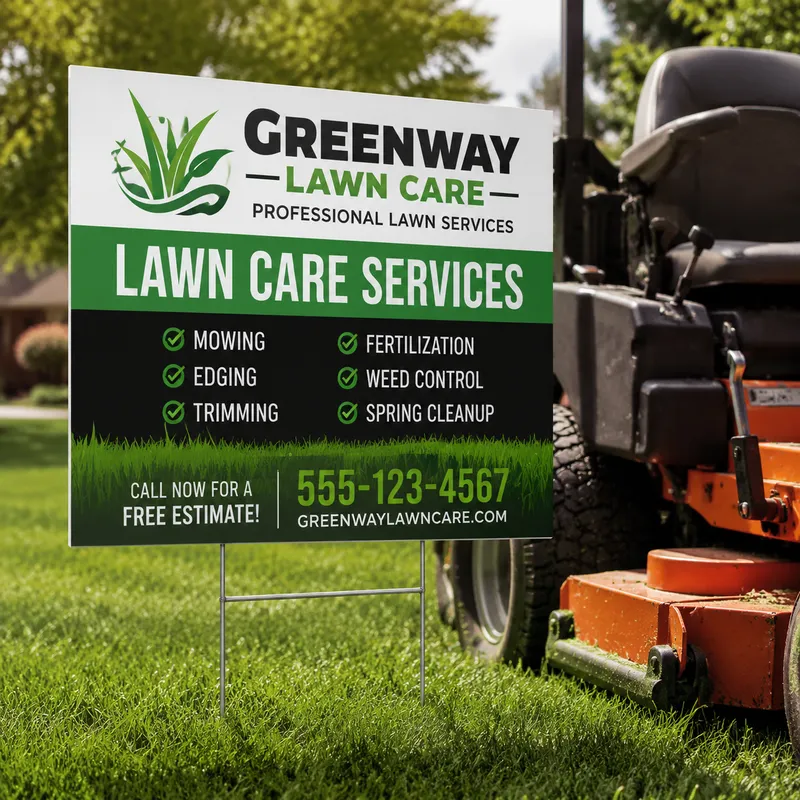 High-contrast custom landscaping lawn signs with wire stakes in Orlando, Florida
